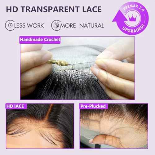 28 Inch 13x6 Lace Front Wigs Human Hair 200 Density Body Wave Lace Front Wigs Human Hair HD Lace Wigs for Women Pre Plucked Frontal with Baby Hair