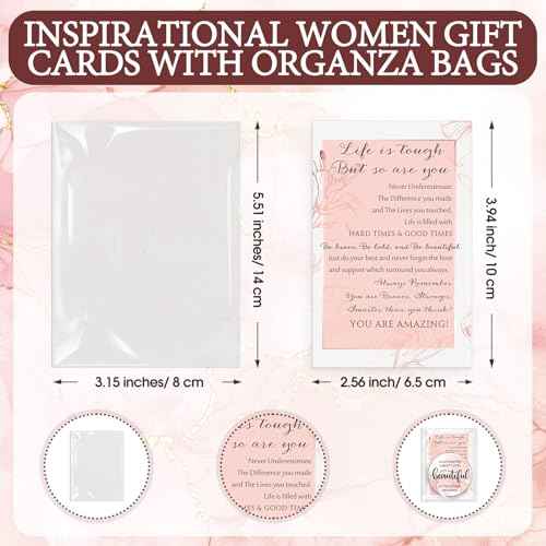 50 Pcs Inspirational Mini Compact Mirror Bulk for Women Christmas Pink Pocket Gifts Portable Round Purse Mirrors Thank You Reminder Gift for Coworker Employee Staff Nurse