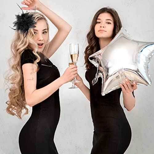 Sibba Flower Hats Clips Hairpin Barrettes Rose Hair Dress Accessories Black Pin Floral Feather Women Girls Dresses For Travel Wedding Prom Party (Flower Stamens Style)