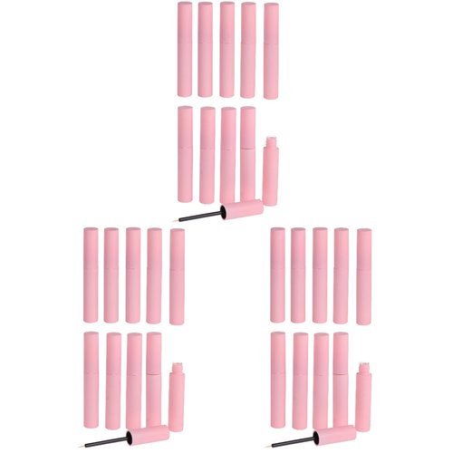 LALAFINA 30Pcs Plastic Empty Eyeliner Tube 10ml Pink Vials Bottles Refillable Eyeliner Brush Applicator for Diy Eyelash Growth Oil,Eye Gloss Liquid