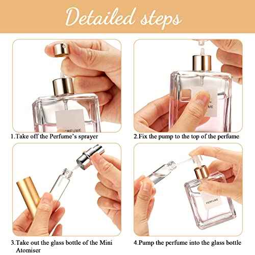 Zonon 56 Pieces Refillable Perfume Atomizer Mini Refillable Spray Perfume Bottle Portable with 56 Pieces Refill Pump Dispenser Pump Transfer Tool for Outgoing(Colorful,5ml)