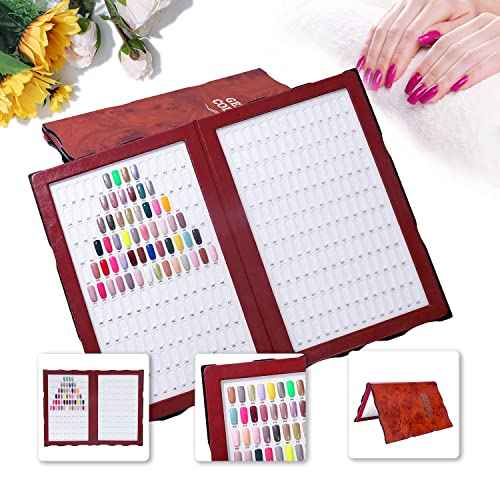 NMKL38 Luxury 308 Nail Color Chart Poly Nail UV Gel Polish Display Book with 360 Fake Nail Tips for Nail Art Salon Durable