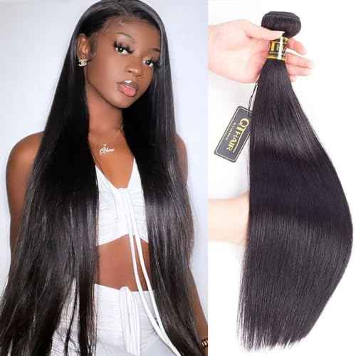 QTHAIR 16A Straight Human Hair 24Inch 100g 100% Unprocessed Straight Brazilian Virgin Hair Weave Natural Color Brazilian Straight Hair Bundles