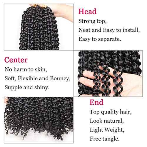 Leeven 7 Packs Passion Twist Braiding Hair for Butterfly Locs Natural Black Water Wave Crochet Passion Twist Hair for Women 30 Inch Super Long Bohemian Braids Synthetic Crochet Hair 1B#