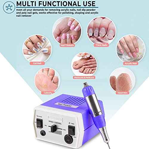 V?fa?? Upgraded Nail Drill Electric Nail File, JD700 Nail Drills for Acrylic Nails Professional 30000RPM Manicure Tools Acrylic Nail Drill for Nail Dip Kit Acrylic Powder Poly Nail Gel B-01