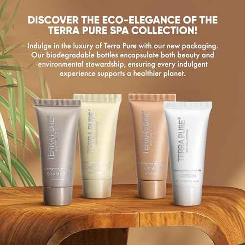 Terra Pure Spa Collection Bulk Set Toiletries | 1-Shoppe Amenities Kit for Hotels & Vacation Rentals | 0.85 oz Shampoo, Conditioner, Body Wash & Lotion | 80 Pieces