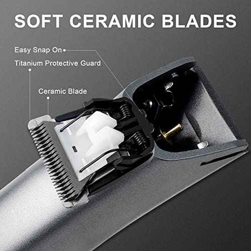 Manscape Trimmer for Men - IPX7 Waterproof Ball/Body Trimmer w/LED Light & Ceramic Blade, 120Min Groomer for Pubic/Groin/Chest, USB-C Fast Charge, No Nicks, Gifts for Him Dad Husband