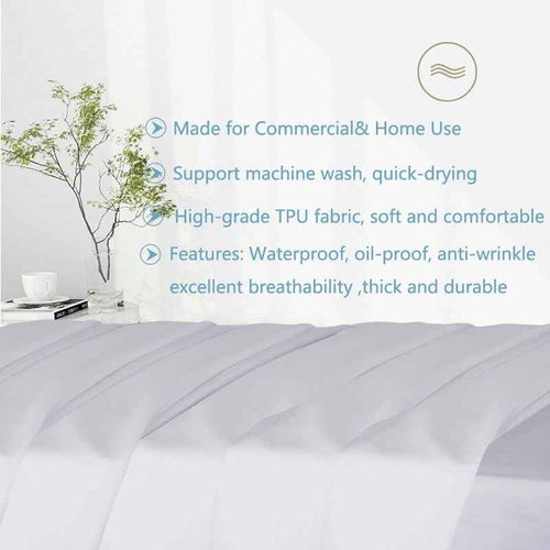 Premium Reusable Massage Table Sheets Bed Cover 75 x 31.5 Inches with Face Hole, Fitted Table for Master Massage, Mat for Esthetician, Waterproof, Oilproof, Machine Washable (White, 75 x 31.5 Inches)