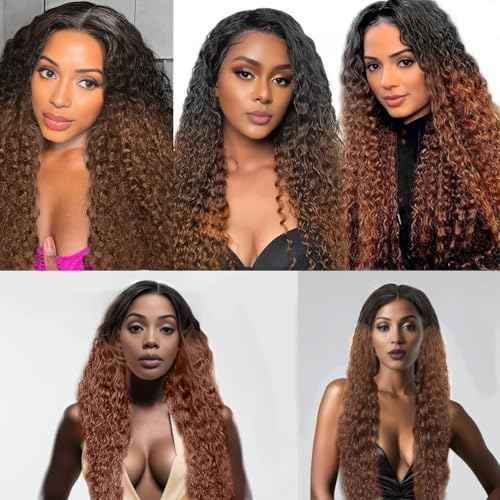 Ombre Brown Bundles Human Hair Deep Wave 10 12 14 Inch Brown Bundles Human Hair 12A Grade Brazilian Virgin Raw Weave 3 Bundles Deep Wave Human Hair Extensions