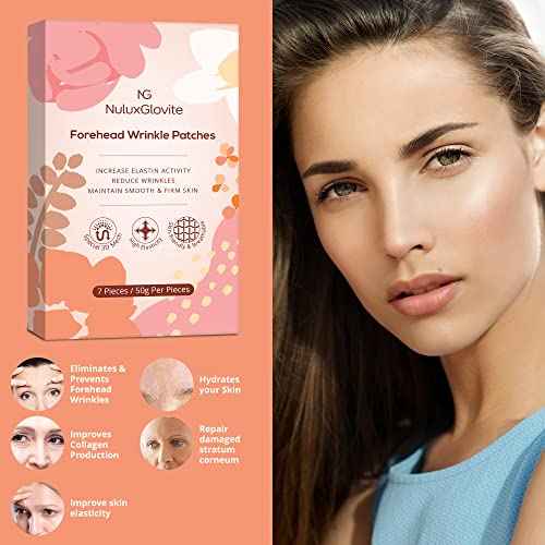 Forehead Wrinkle Patches Overnight: Diminish Forehead Fine Lines and Wrinkles - Restore Soft Supple Skin Elasticity with Hydrolyzed Collagen, 7 Pcs