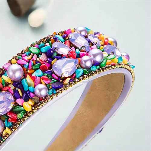 Turquoise Headbands For Women Rhinestone Decoration Green iridescent Non Slip Fashion Design Headband Party Headband Accessories Jewelry Hair Hoop Hairband For Girls
