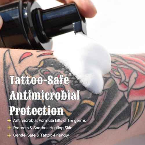 Tattoo Cleansing Foam ? Gentle Tattoo Aftercare Soap & Piercing Wash ? Hydrating Foam Cleanser for New Tattoos ? 6.8 fl oz