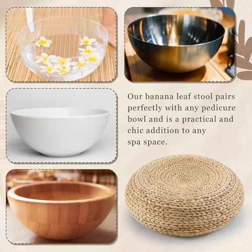 19.65 Inch Pedicure Bowl Stool Banana Leaf Pedicure Stool Fit for Most Pedi Bowls (Bowl Not Included)