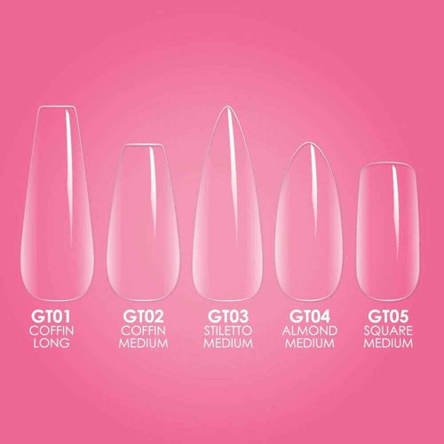 Kiara Sky Gelly Tips | Soak Off Soft Gel Nail Extensions | 500 pieces - 10 Sizes | Almond Medium