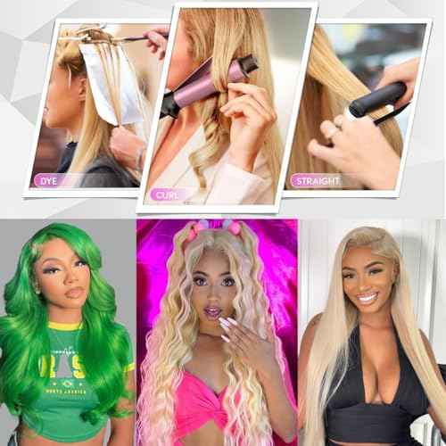 613 Bundles Blonde Human Hair Body Wave Bundles 16 18 20 Inch 100% Unprocessed 12A Grade Brazilian Virgin Hair Extensions for Women Double Weft Quick Weave Full and Thick No Tangle