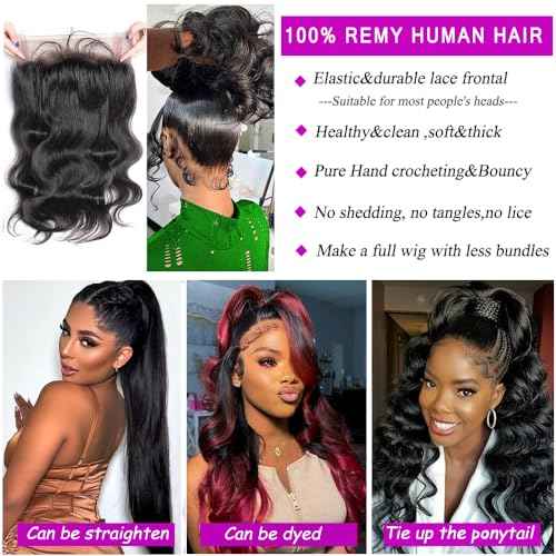 360 Lace Frontal Human Hair With Baby Hair - Body Wave HD Transparent Lace Frontal, Raw Virgin Human Hair, 360 Closure Natural Color 22 Inch