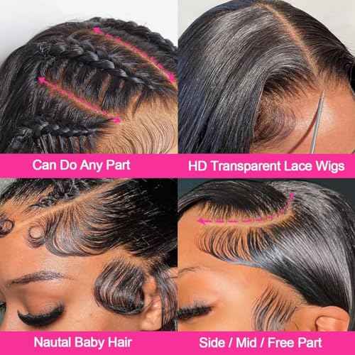 13x6 HD Lace Front Wigs Human Hair Straight Brazilian Virgin Human Hair Lace Front Wigs 180% Density 22 Inch HD Transparent Lace Front Wigs for Women
