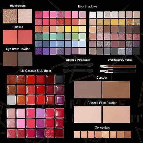 Full Makeup Kit, Makeup Sets for Women Full Kit, All in One Make Up Gift Set for Girls & Women with Eyeshadow,Liquid Lipstick,Foundation,Mascara,Blush,Eyeliner,Contour,Brushes and More
