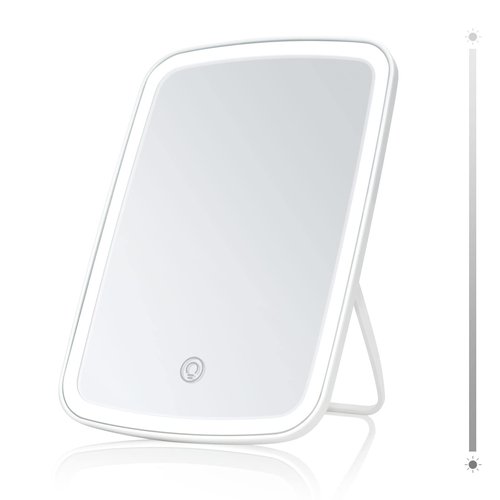ViKert Lighted Makeup Mirror with Lights, Portable USB Rechargeable Make up Mirror, Cosmetic Mirror with Touch Screen and Brightness Adjustable