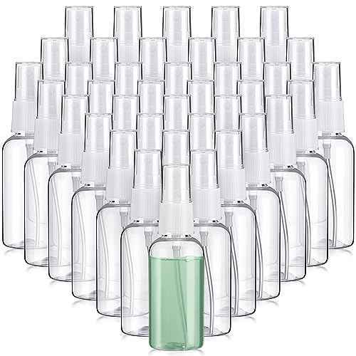 Uiifan 100 Pcs Mini Clear Spray Bottles 1 oz Small Empty Plastic Fine Mist Spray Bottles with Small Funnels for Essential Oils Travel Alcohol Perfumes