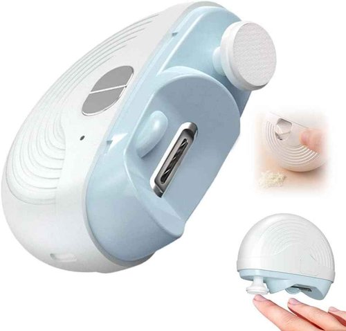 Electric Nail Clipper for Seniors & Adults, 2-in-1 Electric Toenail & Fingernail Clipper with 2 Grinding Heads, Gentle Nail Trimmer for Thick & Hard Nails, Low Noise, USB Rechargeable & Portable