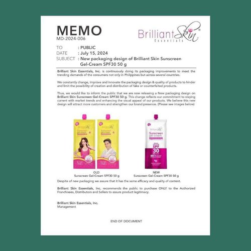 Brilliant Sunscreen Gel-Cream, SPF 30, 2 Pack