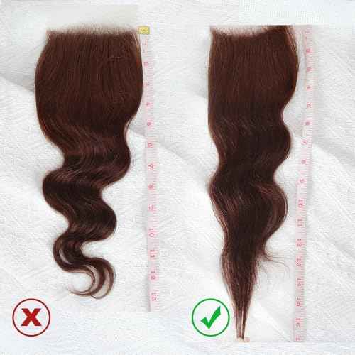 Brown color Body Wave Closure 4x4 Free Part Closure Brazilian Human Hair Closure Body Wave Lace Closure Virgin Human Hair HD Lace Chocolate Brown (18 Inch)