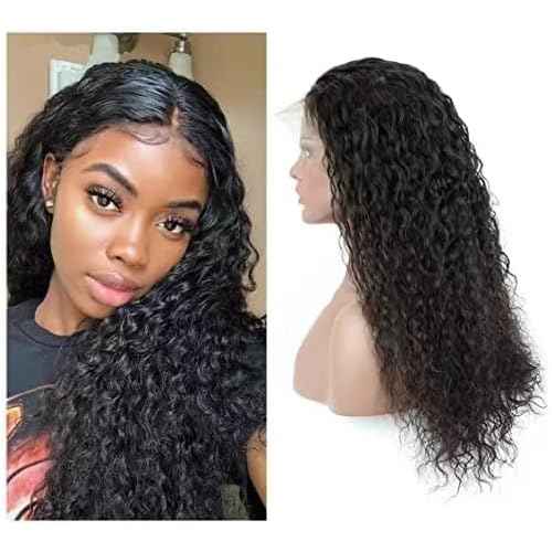 13x4 hd Lace Front Wigs Human Hair Pre Plucked 180 Density Brazilian Wet and Wavy Human Hair Wigs for Black Women Curly Lace Frontal Wig Natural Color Glueless (16 Inch)
