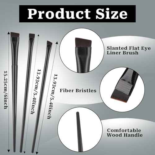 12 Pack Angled Eyeliner Brush Set Eyebrow Brushes, Flat Eyebrow Tint Brush, Ultra Thin Makeup Brush, Fine Slanted Eyebrow Brush Applicator, Eye Makeup Brush Applicator