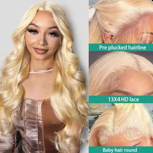 Sweetie 22 Inch 613 13x4 Lace Front Wig Human Hair 200% Density 12A Blonde Wig Human Hair Body Wave Lace Front Wigs Human Hair for Women HD Lace Glueless Wigs Human Hair Pre Plucked