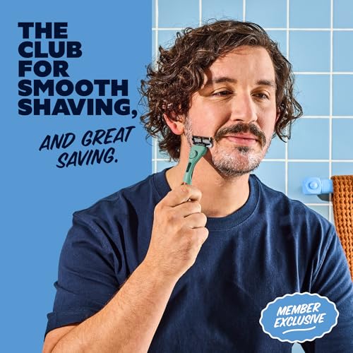 Dollar Shave Club | The Member Exclusive Shave Set | 4 Extra Close Refill Cartridges, 1 Handle (Green), 1 Shave Butter 3 ounce, 1 Razor Cover, Razors for Men