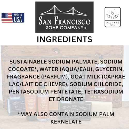 San Francisco Soap Company Goat Milk Bar Soap | SANDALWOOD MUSK | Dye-Free Bar Soap | Enriched with Nourishing Goat Milk | Unisex Fragrance | 10oz