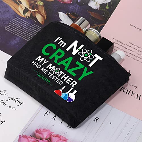 CMNIM Big Bang Theory Cosmetic Bag Sheldon Cooper Fans Inspired Gift for TV Show Lover I'm Not Crazy My Mother Had Me Tested (I'm not Crazy TB)