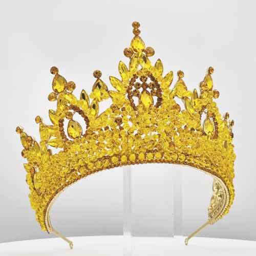 Large Tiaras and Crowns for Women Crystal Tall Pageant Crowns Rhinestone Royal Queen Headband Princess Quinceanera Headpieces for Wedding Birthday Prom Party Costume Cosplay
