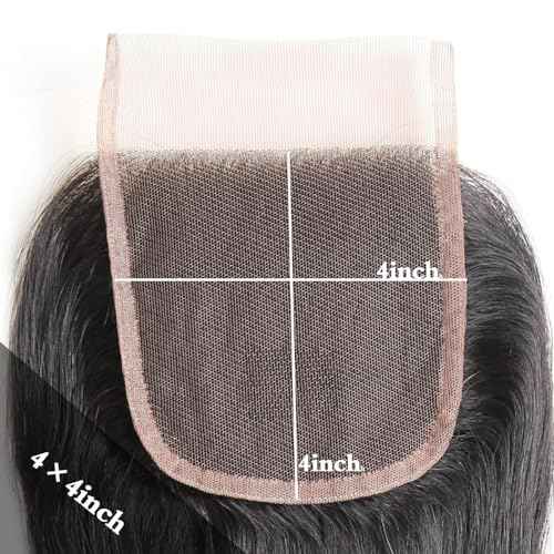 Liang Dian Straight Bundles with closure human hair 16 16 18 18 +16 Inch Human Hair Bundles with Closure HD Lace100% Unprocessed 12A Brazilian Virgin Quick Weave Hair Natural Color