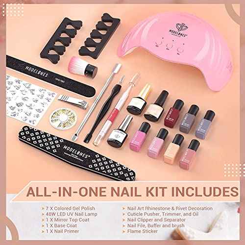 modelones Hema Free Gel Nail Polish 6 Colors Neutral Nude Set Nude Pink Quick Dry Winter Polish Manicure Diy Nail Art Home Salon Gift For Women Girl
