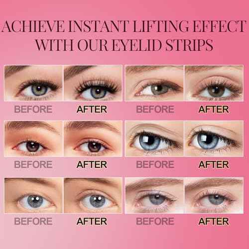 Eyelid Tape, Eyelid Lifter Strips, Eyelid Tape for Hooded Eyes Invisible, 600Count Instant Surgery-Free Eye Lift for Uneven or Single Eyelids, Say Goodbye to the Hood, Sagging Eyelids - New Model
