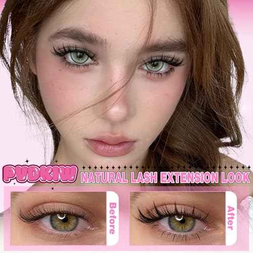 Manga Lash Clusters with Bottom Lashes Natural Lash Extension Kit Wispy Lashes Clusters Kit Fairy Eyelash Clusters Kit 10-16mm C Curl Eyelash Extension Kit with Lash Bond and Seal Lash Tweezers