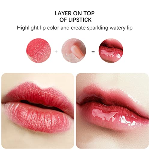 Yasovigi Hydrating Lip Oil Plumping Lip Tint Moisturizing Lip Gloss, Transparent Lip Balm Care Stick Nourishing Repairing Non-sticky, Moisture&Lighten Lip Lines (5 Colors Set)