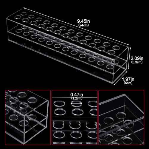 Acrylic Lip Liner Organizer & Eyeliner Organizer, 24 Standard Cosmetic Pencil Makeup Brush Makeup Display Case Refillable Container