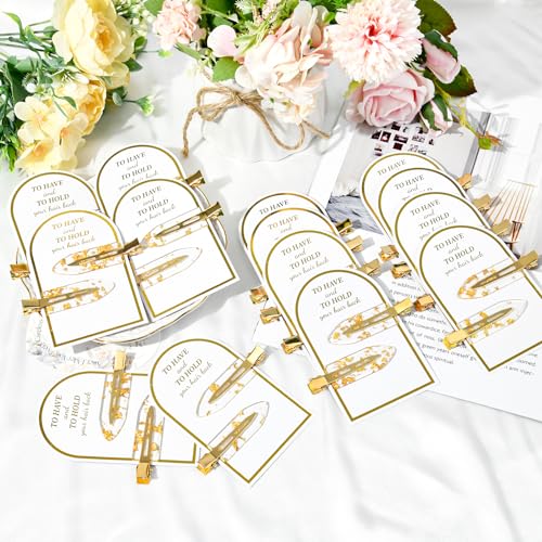 32PCS Bridesmaid Hair Clips No Bend Hair Clips Bridesmaid Gifts Hair Accessories Makeup Creaseless Glitter Hair Clips for Bride Women Girls(32Pcs/16Cards)