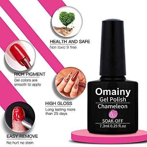 Omainy Gel Nail Polish Set,Color Changing Gel Nail Polish Set,Mood Changing Gel Nail Polish Set,Shellc Uv Gel Nail Polish,Temperature Change Gel Polish Set,Soak Off Uv Led Nail Polish Salon Art(4001)