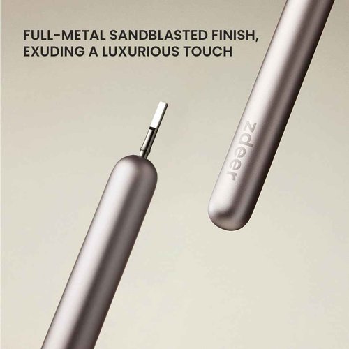 ZDEER Manual Toothbrush for Adults, Full Metal Handle, 3 Replaceable Toothbrushes Heads (Whitening, Gum Care, Cleaning), Eco-Friendly Portable Travel Toothbrush