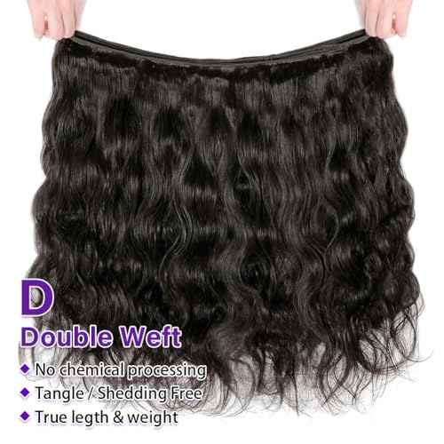Body Wave Bundles Human Hair 16 18 20 Inch 3 Bundles Human Hair 300g 100% Unprocessed Brazilian Virgin Raw Hair Extensions Natural Black Weave Real Human Hair Bundles for Women