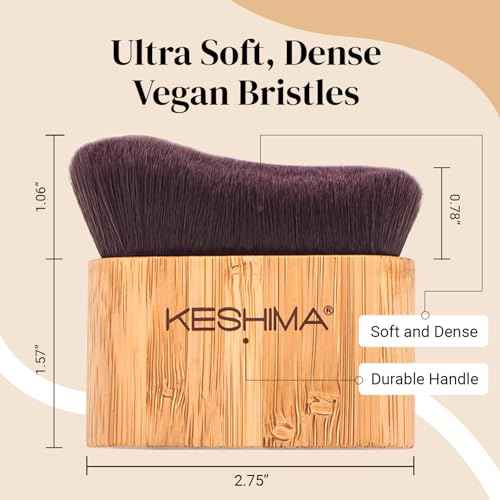 Keshima Self Tanner Brush, Large Tanning Brush for Face and Body, Kabuki Tan Applicator for Smooth and Even Coverage