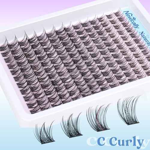 Cluster Lashes Wispy Natural Eyelash Clusters DIY Lash Extension C-curly Cluster Eyelash Extension 10-16MM Individual Lashes Thin Lash Band by Newcally