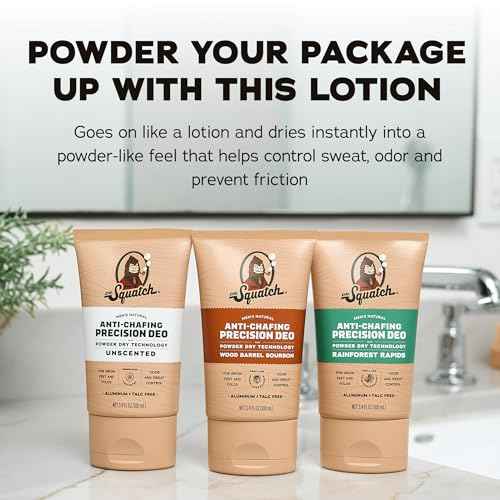 Dr. Squatch Precision Deo Dry Lotion - No Mess Body Powder Lotion for Men - Made With Natural Ingredients - 2 Pack Rainforest Rapids