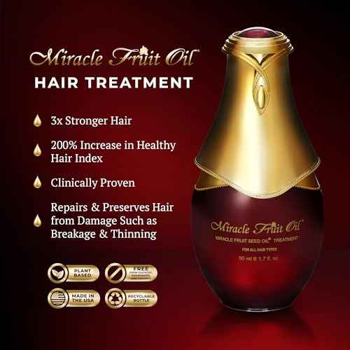 Miracle Fruit Seed Hair Oil - 50ml Treatment for All Types - Ultra Shiny, Strong Oil for Dry Hair and Growth - Prevents Breakage and Hair Loss