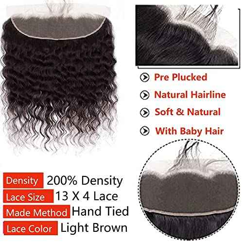 ELEE'S HAIR Loose Wave Lace Frontal With Baby Hair Lace Closure 13x4 Ear To Ear Swiss Lace Brazilian Virgin Hair Free Part Natural Color 16 Inch