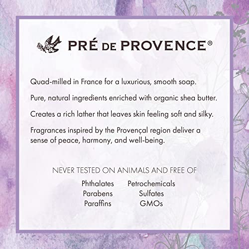 Pre de Provence Artisanal Soap Bar, Enriched with Organic Shea Butter, Natural French Skincare, Quad Milled for Rich Smooth Lather, Sea Salt, 8.8 Ounce